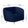 Nero Velvet 1 Seater Sofa in Navy Blue Colour
