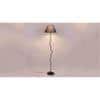 Anais Maroon Natural Fiber Floor Lamp with Black Iron Base