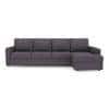 Apollo Compact Sofa (Colour : Steel, Cushion : Soft, Back Type : Regular, Seating Capacity : Right Aligned 3 Seater + Right Aligned Chaise)