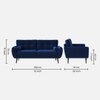 Faro Velvet 3 Seater Sofa in Navy Blue Colour