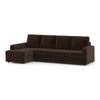 Apollo Compact Sofa (Colour : Dark Earth, Cushion : Soft, Back Type : High Back, Seating Capacity : Left Aligned 3 Seater + Left Aligned Chaise + Ottoman)