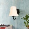 Devansh Black Wall Mounted Lamp With Off-White Cotton Shade