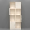 8 Shelves Semi Open Multipurpose Matrix Kitchen Cabinet In Highland Pine Finish