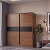 Avalon Engineered Wood 2 Sliding Door Wardrobe in Wheat Brown Walnut Finish