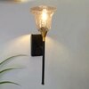 Devansh Metal Electric Wall Light in black Colour with Lavender Shade Count of 1 Light