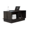 Hexa Engineered Wood Coffee Table With Storage And Open Rack In Flower Wenge