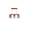 Symmetric Brown Solid Wood Cluster Hanging Light