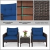 Carry Bird Wicker Patio Furniture Outdoor Balcony Chairs In Brown And Blue Colour