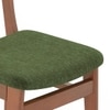 Lunar Solid Wood Dining Chair Set of 2 In Honey Finish With Moss Green Fabric Colour