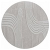 Handmade Round Wool Silk Rug Modern Wave Beige 6 Feet Carpet