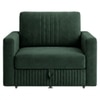 Alfon 1 Seater Velvet Pull Out Sofa Cum Bed with Storage In Green