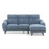 Ronan Right Aligned 3 Seater Sectional Fabric Sofa In Denim Blue Colour