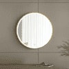 Round LED Mirror with Gold Aluminium Frame Modern Circular Vanity Mirror