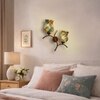 Devansh Metal Electric Wall Light in Gold Colour with Multi Shade Count of 2 Lights