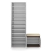 Baltoro 20 Pair Shoe Rack with Seating in White Finish