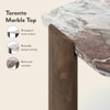 Kanso Hexagon Toronto Marble And Solid Wood Coffee Table In Danish Walnut Finish