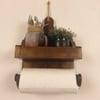 Celia Wooden Wall Shelf Organiser With Kitchen Roll Holder