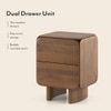 Olen Solid Wood Bedside Table In Amber Walnut Finish