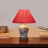 Devansh Conical Pink Jute Shade Lamp With Wood & Mosaic Glass Base For Decoration/Office/Home/Gifting/Study For Decoration/Office/Home/Gifting/Study -(10X10X14.5) Inches -A