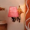 Devansh Metal Electric Wall Light in Antique Gold Colour with Pink Shade Count of 1 Light