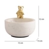 Marble Nut candy Bowl Brass Teddy embedded