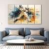 The Castle Decor Baseball Wall Art Set of 5 Wooden Framed Digital Painting 27x48 Inch