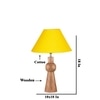 Devansh Yellow Cotton Table Lamp With  Wood Natural Base (10X18 Inches)-31