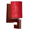 Devansh Solid Wood Electric Wall Light in Maroon Colour with Maroon Shade Count of 1 Light