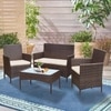 Carry Bird Wicker  Outdoor Set in Black Colour (2 Seater Sofa, 2 Chairs & 1 Table)