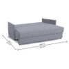 Sarena 3 Seater Fold Out Sofa Cum Bed In Grey Colour