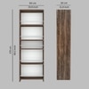 5 Open Shelves In Highland Pine Finish With Free Standing Tall Units.