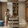 Asa Dressing Table with Sliding Mirror in Grey