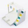 Pattern Dreams Bunk Bed  6X5 (Drawers On Wheels) In White & Teal Colour