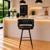 Doe Buck Presley Braided Faux Leather Bar Stool in Black Colour