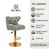Doe Buck Verona Faux Leather Adjustable Bar Stool in Sage Colour with Gold Base