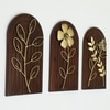 W-Abril Abstract Metal Wall Decor in Gold Set of 3