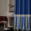 Stoa Paris Satin Long Door Curtains, Room Darkening Blackout Curtains Pack of 2, Blue Monarch - With Back Lining