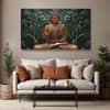 The Castle Decor Lord Buddha Meditation Wall Art Framed Painting 27x48 Inch (Style 18)