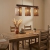 Trikona 3 Series Brown Solid Wood Cluster Hanging Light