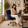 Doe Buck Clemence Modern Blue Tufted Velvet Office Chair