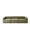 Zenliving Wood 3 Seater With Upholstery Non Storage Sofa In Green Colour