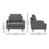 Oliver Boucle Fabric Lounge Chair in Grey Colour