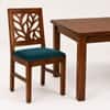 Globally Indian Ojasvi Solid Sheesham Wood 6 Seater Dining Table Set 6 Chairs Teal Blue