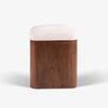 Loaf Solid Wood Pouf in White Colour