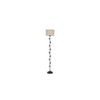 Caelan Beige Natural Fiber Floor Lamp with Black Iron Base