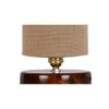 Sierra Beige Jute table lamp with brown wood base