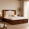 Reva Solid Wood Compact King Bed Box Storage Provincial Teak Finish Mattress 72 x 72 Inches