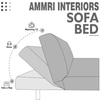 Palermo 3 Seater Sofa Cum Bed In Grey Colour