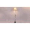Duke Off White Fabric Floor Lamp with Black Iron Base