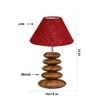 Devansh Maroon Jute Table Lamp With Wood  Pebble Lamp  (10X10X15) Inches